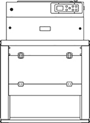 HFH-ADVANCED-P10XL-XT-G Ductless Fume Cupboard Line Drawing