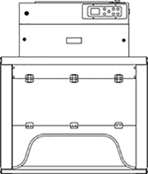 HFH-ADVANCED-P15-XT-G Ductless Fume Cupboard Line Drawing