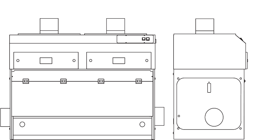 Ductless Balance Enclosure Shallow Depth 48" Wide from HFH Line Drawing