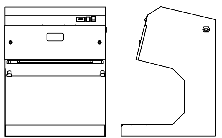 Ductless Downflow Workstation 24" Width by HFH Line Drawing
