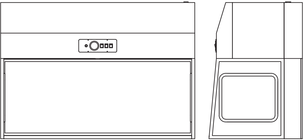 Horizontal Laminar Flow Cabinet 60XT-G Line Drawing