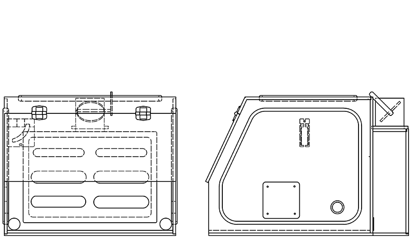 Vented Containment Enclosure VE24S 24" Width Line Drawing