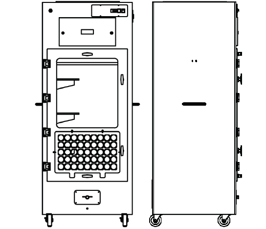 Safekeeper Forensic Evidence Drying Cabinet FDC 003XL-G Line Drawing
