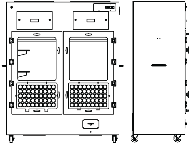 Safekeeper Forensic Evidence Drying Cabinet FDC 008-G Line Drawing