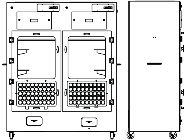 Safekeeper Forensic Evidence Drying Cabinet FDC 008D-G Line Drawing