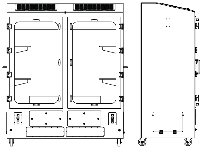 Safekeeper Forensic Evidence Drying Cabinet FDC 008GL-Duplex Line Drawing