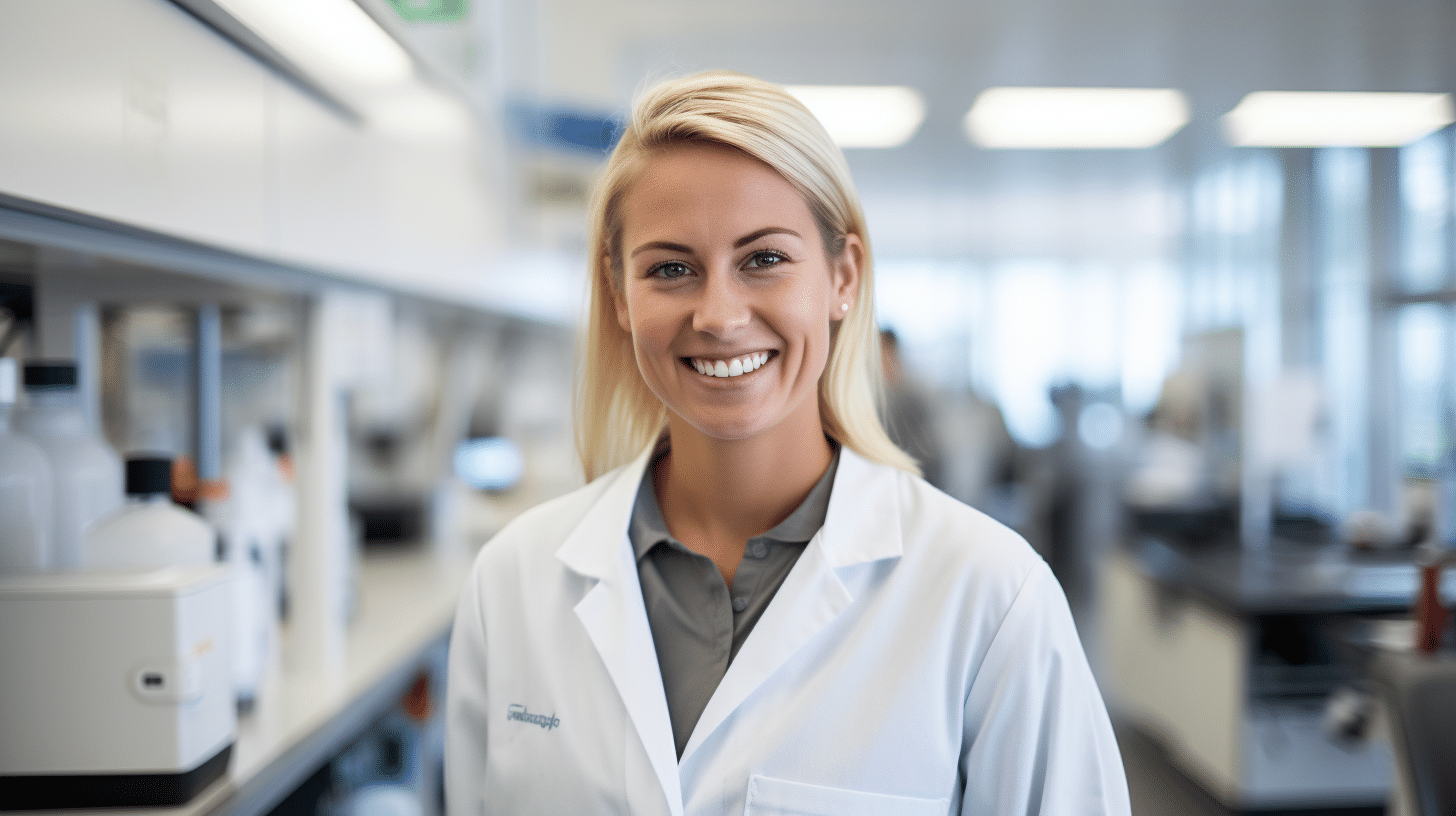 Smiling Female Lab Technician Holliday Fielding Hocking