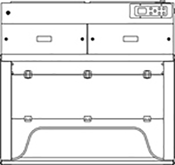 HFH-ADVANCED-P20-XT-G Ductless Fume Cupboard Line Drawing