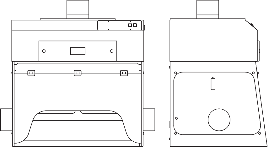 Ductless Balance Enclosure 36" Wide Line Drawing