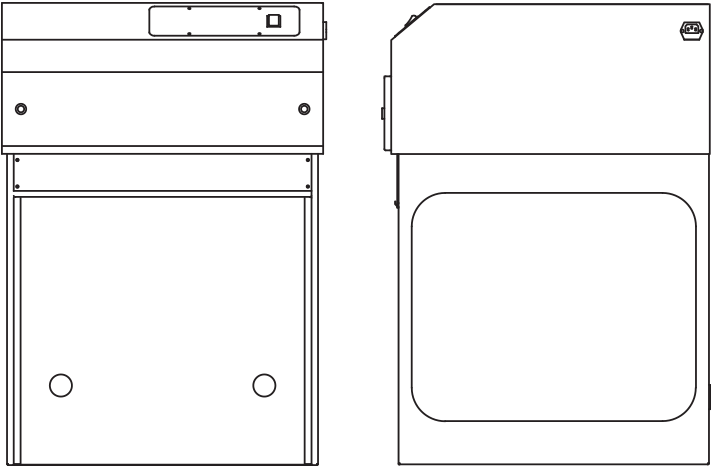 HFH-FLOW-24-G Laminar Flow Cabinet Line Drawing