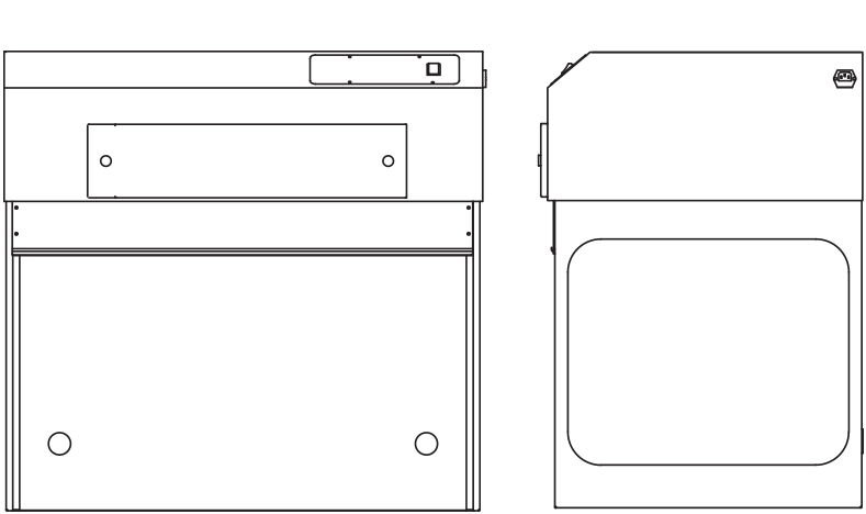 HFH-FLOW-36-G Laminar Flow Cabinet Line Drawing