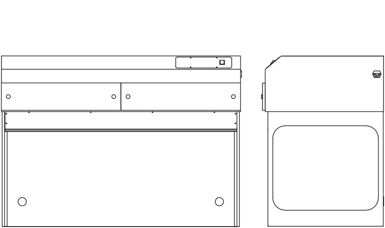 HFH-FLOW-48-G Laminar Flow Cabinet Line Drawing