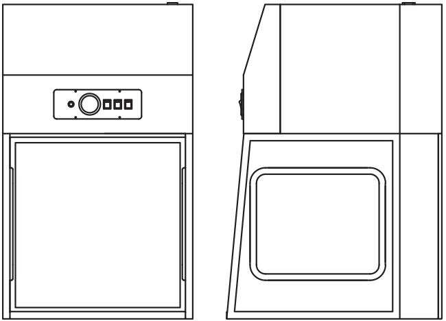 Horizontal Laminar Flow Cabinet 24-G Line Drawing