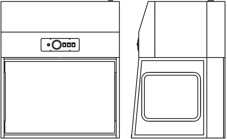 Horizontal Laminar Flow Cabinet 36-G Line Drawing