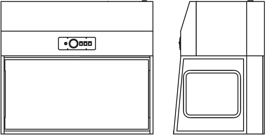 Horizontal Laminar Flow Cabinet 48-G Line Drawing