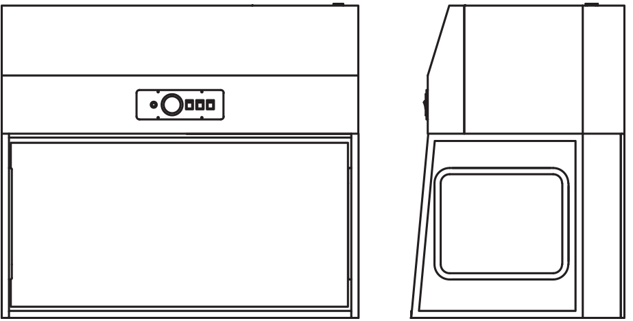 Horizontal Laminar Flow Cabinet 48XT-G Line Drawing