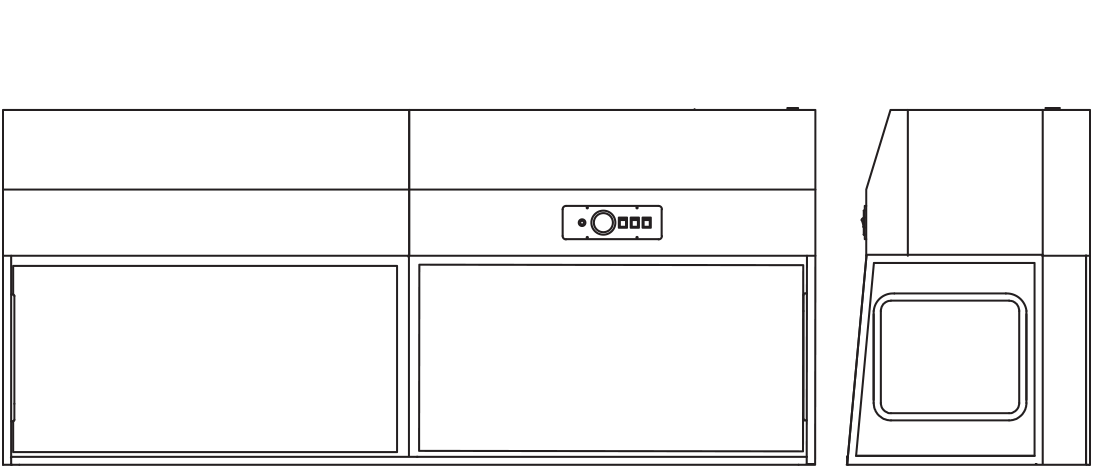 Horizontal Laminar Flow Cabinet 96-G Line Drawing