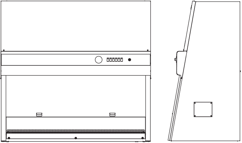 Biological Safety Cabinet 5' Wide Line Drawing