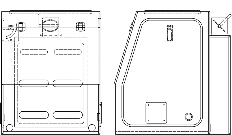 Vented Containment Enclosure Tall, VE24T 24" Width Line Drawing