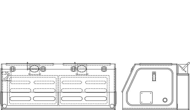 Vented Containment Enclosure VE48S 48" Width Line Drawing