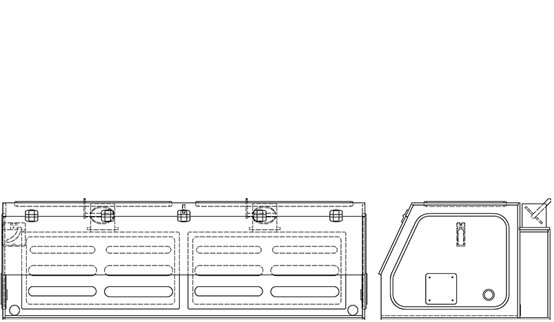 Vented Containment Enclosure VE60S 60" Width Line Drawing