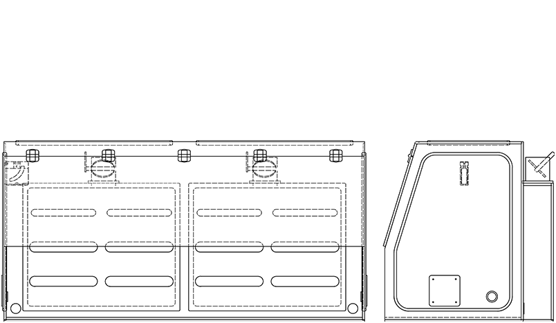 Vented Containment Enclosure Tall, VE60T 60" Width Line Drawing