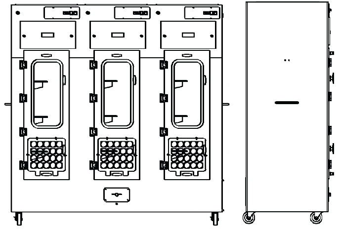 Safekeeper Forensic Evidence Drying Cabinet FDC 010-TRI-G Line Drawing