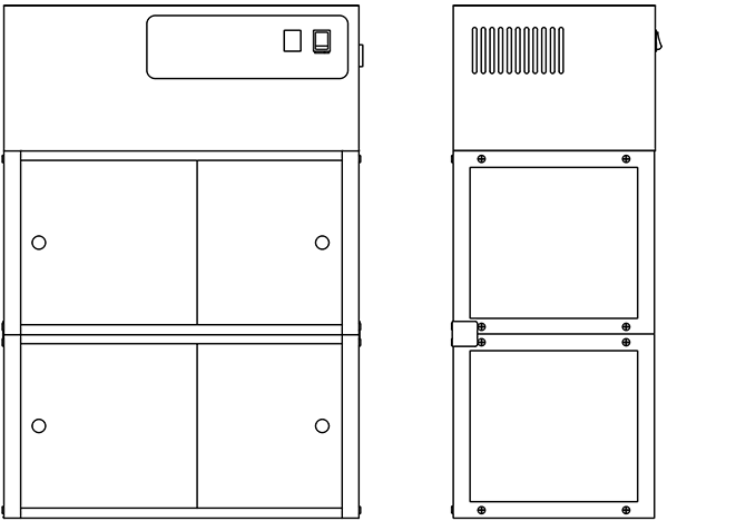 SafeSTORE Mini Double-G 21" Width Vented Chemical Storage Cabinet Line Drawing