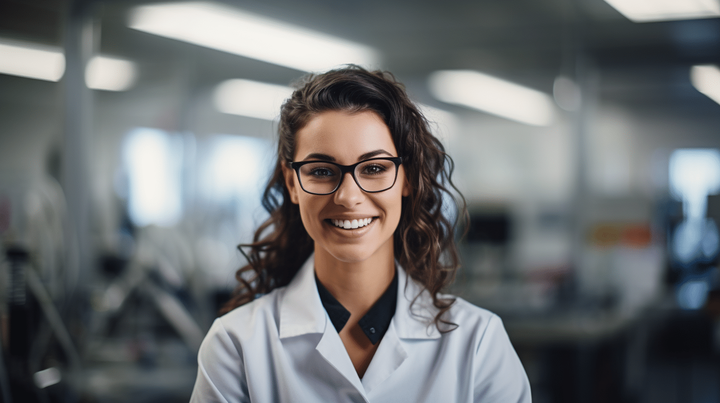 Female Smiling Laboratory Technician